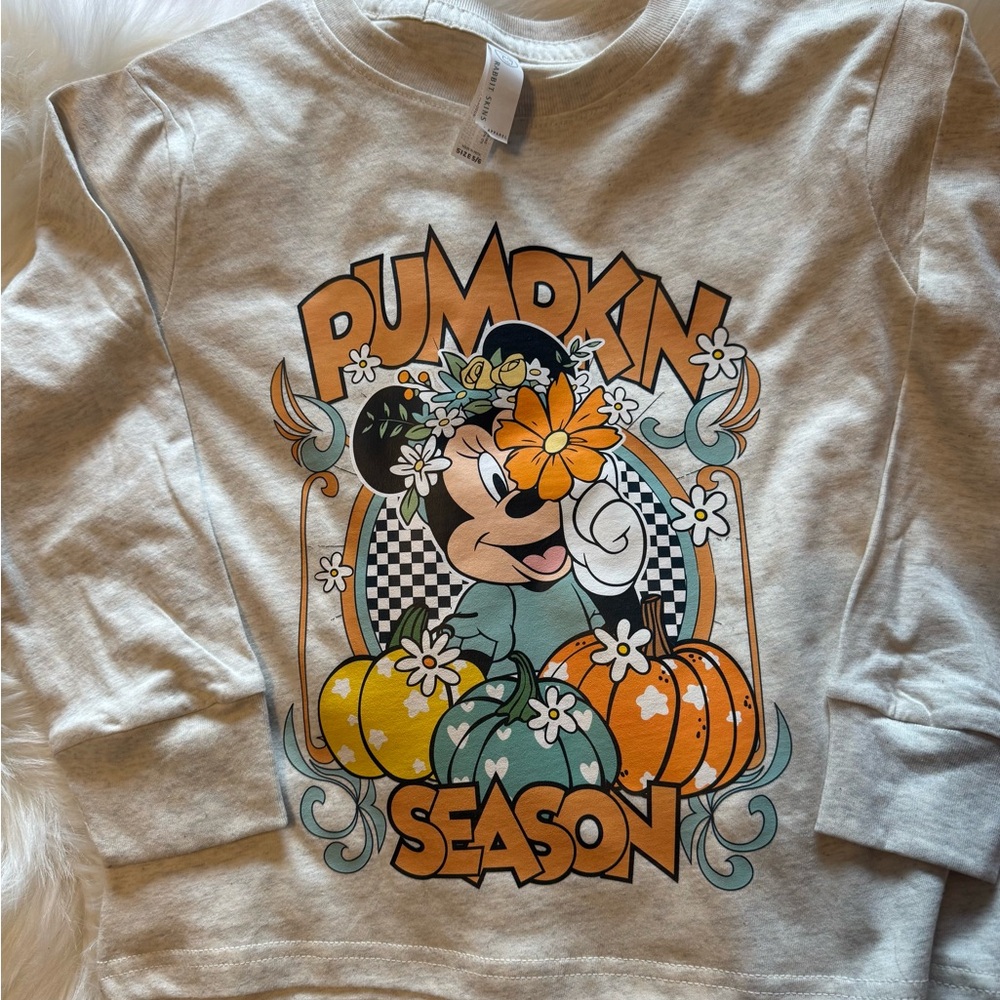 Girls 5/6 Pumpkin Minnie Mouse Long Sleeve